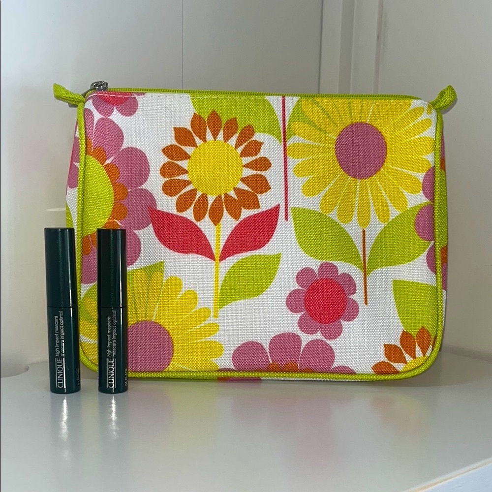 Clinique High Impact Mini Mascaras & Cosmetic Bag-NEW